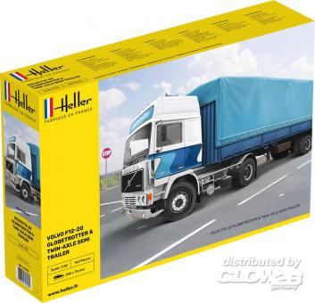 Heller 81703 F12-20 Globetrotter & Twin-Axle Semi trailer Modell 1:32 in OVP 