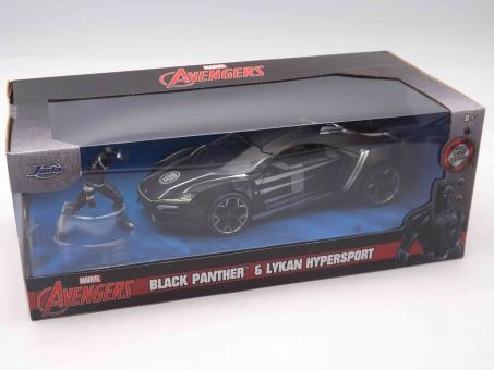 Jada Toys 253225004 - Marvel Avengers Black Panther & Lykan Hypersport 1:24 