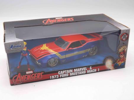 Jada Toys 253225009 - Marvel Avengers Captain Marvel & 1973 Ford Mustang Mach 1 1:24 