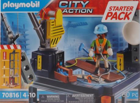 Playmobil® City Action 70816 Starter Pack - Baustelle mit Seilwinde 