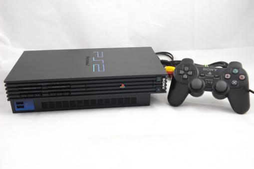 Sony PlayStation 2 Konsole Schwarz, PS2 + Original Controller 