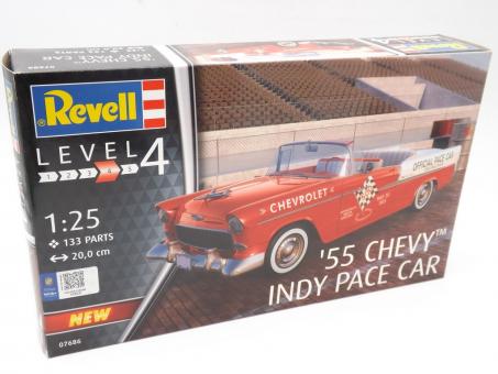 Revell 07686 '55 Chevy Indy Pace Car Rot Auto Modellbausatz 1:25 in OVP 