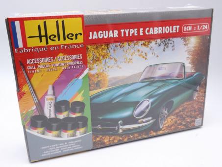 Heller Jaguar Type E Cabriolet Farben Kit PKW Modell Bausatz 1:24 in OVP 