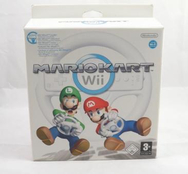Original Nintendo Mario Kart Spiel mit Wii Lenkrad / Wheel Weiß 