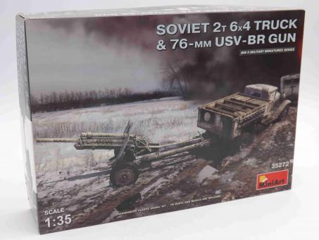 MiniArt 35272 Soviet 2T 6x4 Truck & 76mm USV-BR Gun Panzer Bausatz 1:35 OVP 