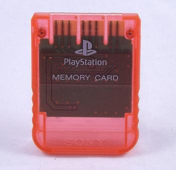 Original Sony PlayStation 1 Memory Card Speicherkarte Rot Transparent PS1 
