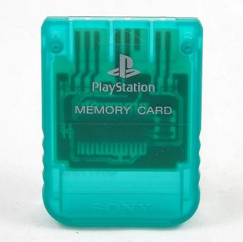 Original Sony PlayStation 1 Memory Card Speicherkarte Grün Transparent PS1 