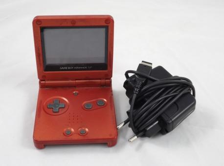 Nintendo Game Boy Advance SP Handheld Spielkonsole Flammen Rot GBA in OVP 