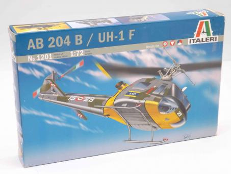 Italeri 1201 AB 204 B / UH-1 F Modell Hubschrauber Bausatz 1:72 in OVP 