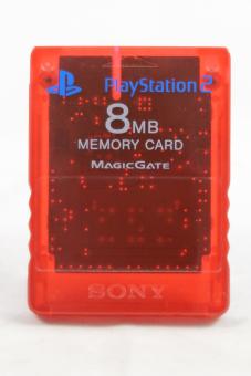 Original Sony PlayStation 2 Memory Card Speicherkarte 8MB Rot-Transparent PS2 