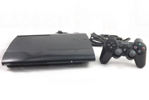 Sony PlayStation 3 Super Slim Konsole 12 GB Schwarz, PS3 + Original Controller 